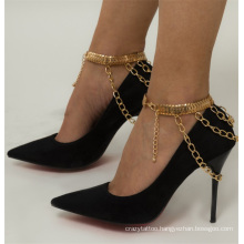 European and American Gold and Silver Tassel High Heels Chain Watch Chain Fashion Jewellery Anklet Bracelet for Women